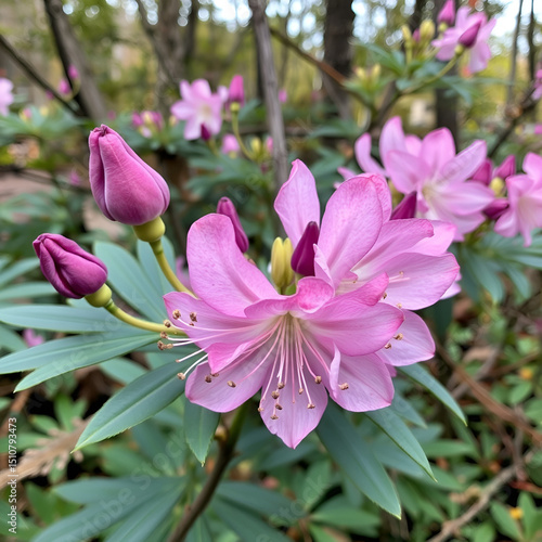 Hairy alpenrose flowering (Rhododendron hirsutum)