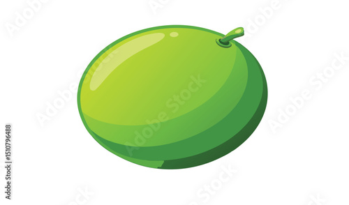 Single green lime fruit illustration