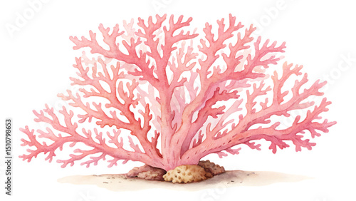 Fototapeta Naklejka Na Ścianę i Meble -  Vibrant pink coral reef underwater scene illustration