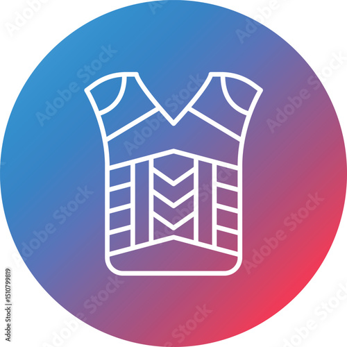 Armor Line Gradient Circle Background Icon