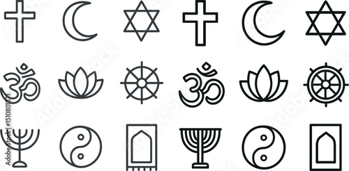 Collection of religious and spiritual symbols for design inspiration