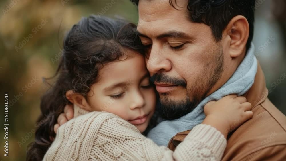 A tender moment between a father and daughter, showcasing love and connection in a serene outdoor setting. A tender moment between a father and daughter, showcasing love and connection in a serene outdoor setting.