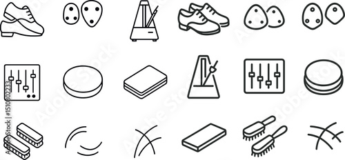 Musical instruments and accessories icons for music class design