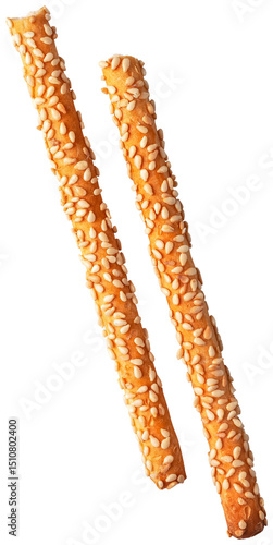 Photos seeded bread sticks isolated on transparent background