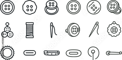 Sewing and crafting elements for creative projects and design inspiration
