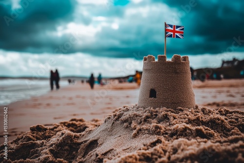 During the summer's height, Dawlish Warren in Devon, England, UK had empty beaches because of poor weather conditions