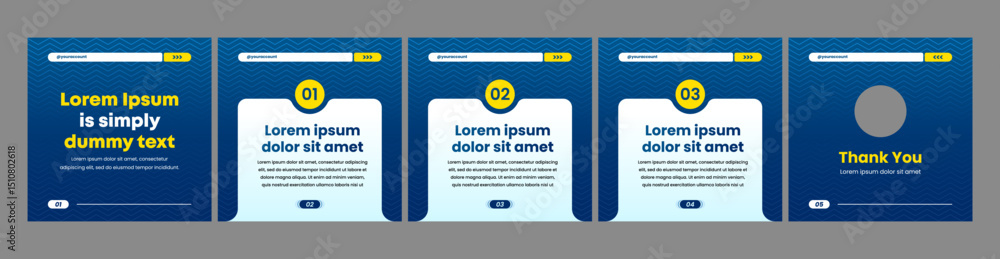 Obraz premium simple blue editable carousel template for social media posts