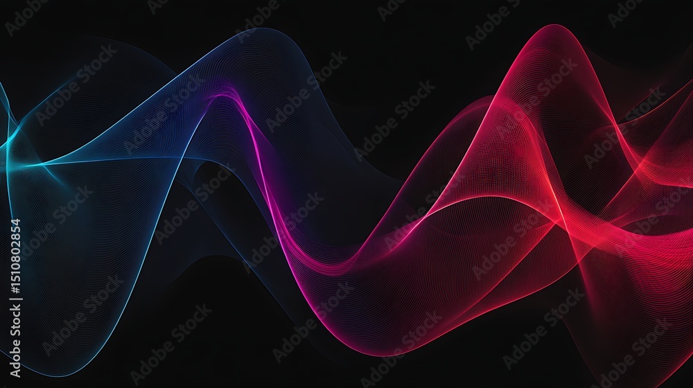 Fototapeta premium Abstract wavy lines in vibrant colors