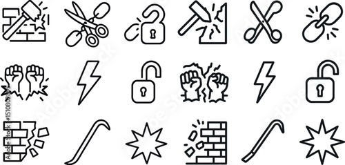 Breaking barriers and unlocking potential concept icons for design