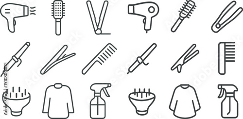 Essential hair styling tools and accessories collection for salon and home use