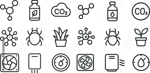 Minimalist environmental icons for sustainability and science projects