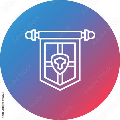 History Banner Line Gradient Circle Background Icon
