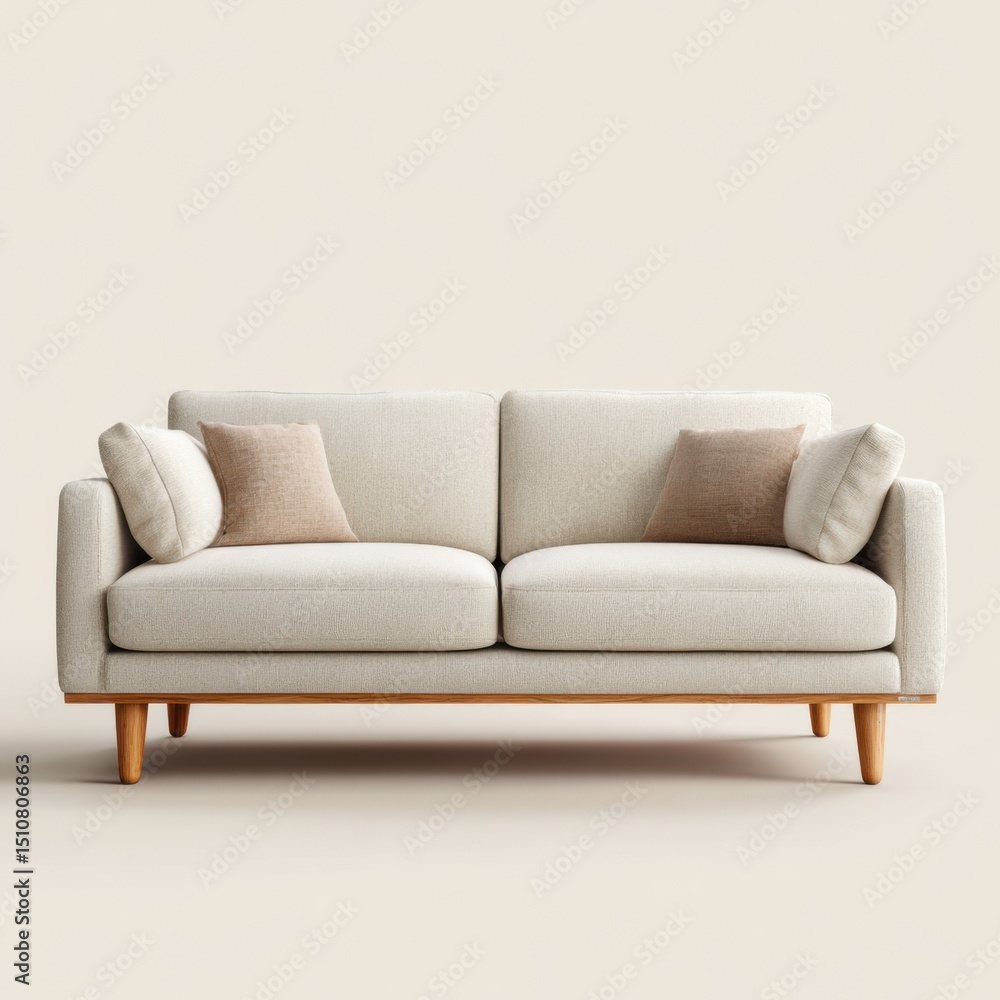 Vector art of a minimalist Scandinavian-style sofa on a clean white background Vector art of a minimalist Scandinavian-style sofa on a clean white background
