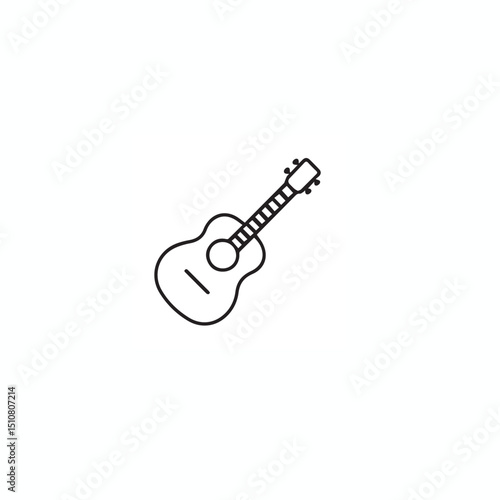 Acoustic Guitar Outline Silhouette – Vector Music Instrument Icon