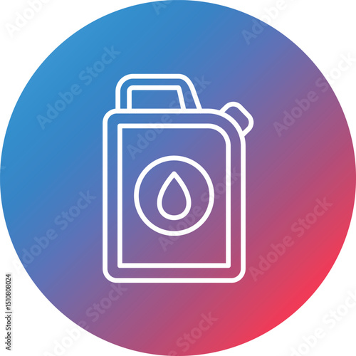 Oil Canister Line Gradient Circle Background Icon