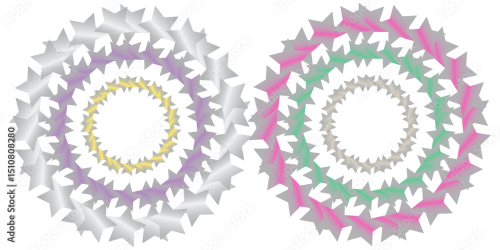 Round ornament in 3D on white background. Geometric Mandala Design. in golden yellow. fit for logo, icon or symbol, etc. vector illustration Round ornament in 3D on white background. Geometric Mandala Design. in golden yellow. fit for logo, icon or symbol, etc. vector illustration