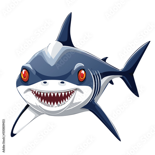 Portrait of a shark cat with fluid colors dripping in background.horizontal, no people, color image, illustration, animal themes, full length, biology, shark, aggression, death, dinosaur, extinct, mot