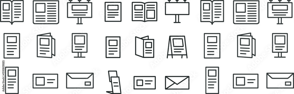 Modern icon set for print and digital media design projects Modern icon set for print and digital media design projects