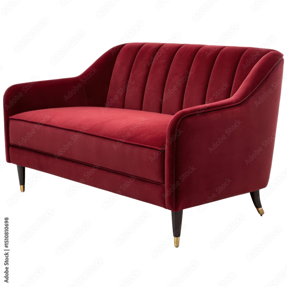 Luxurious velvet loveseat sofa adds elegance to any space with its rich color and stylish design Luxurious velvet loveseat sofa adds elegance to any space with its rich color and stylish design