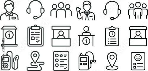 Customer service and support icons for digital use