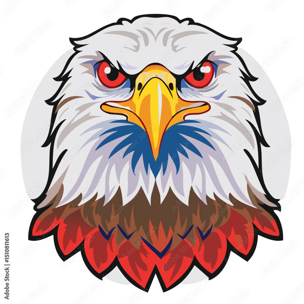 Obraz premium Eagle vector design art.animal, tattoo, logotype, art, bird, cartoon, illustration, line art, nature, symbol, vector, attack, chinese new year, dangerous, eagle, eye, fantasy, 