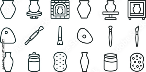 Pottery and art tools collection for creative design and inspiration