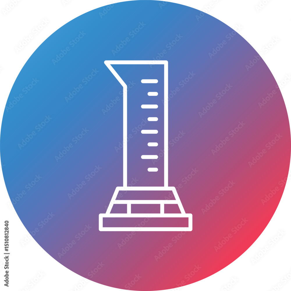 Graduated Cylinder Line Gradient Circle Background Icon Graduated Cylinder Line Gradient Circle Background Icon