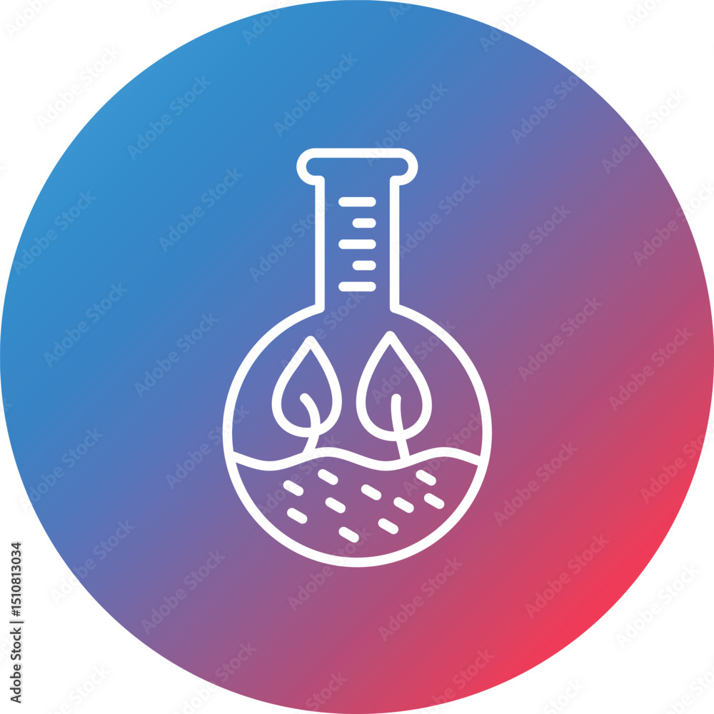 Plany Test Tube Line Gradient Circle Background Icon Plany Test Tube Line Gradient Circle Background Icon