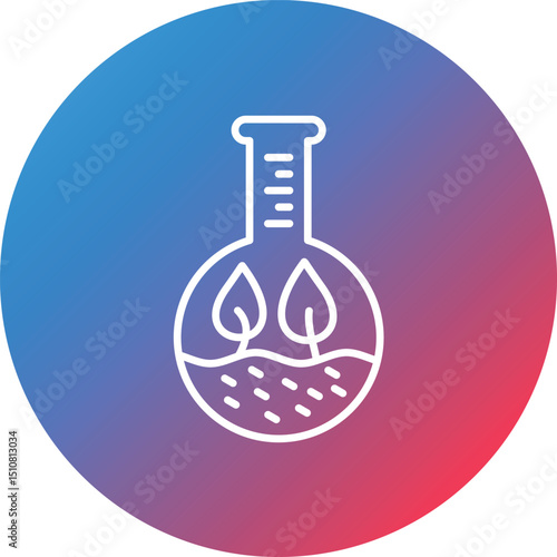 Plany Test Tube Line Gradient Circle Background Icon