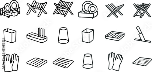 Minimalist dish drying racks and kitchen accessories collection for modern design
