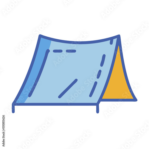 Camping, outdoor adventure Vector eco-tourism, tent, backpack, campfire, compass, kayak, hiking, travel, wilderness exploration silhouette illustration.