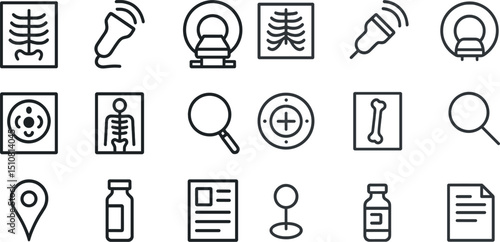 Medical imaging icons set for healthcare design and diagnostics illustration