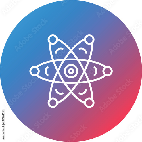 Atom Line Gradient Circle Background Icon