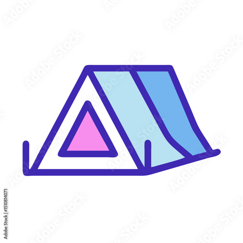 Camping, outdoor adventure Vector eco-tourism, tent, backpack, campfire, compass, kayak, hiking, travel, wilderness exploration silhouette illustration.