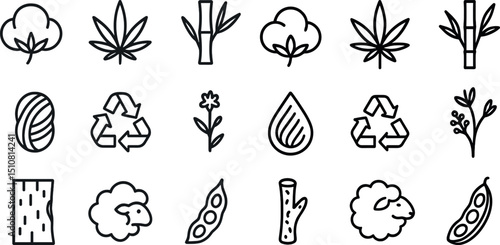 Eco-friendly icons for nature and sustainability design projects