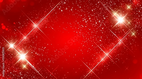 Red festive background with sparkling lights