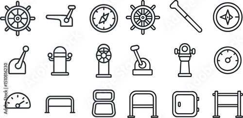 Nautical instruments and symbols collection for maritime designs