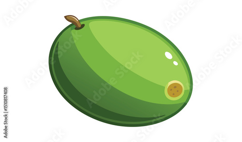 Single green olive fruit illustration