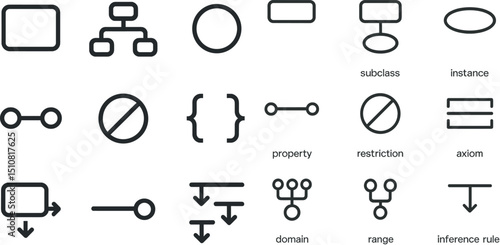 Diagram icons for systems, logic, and conceptual representation in design projects