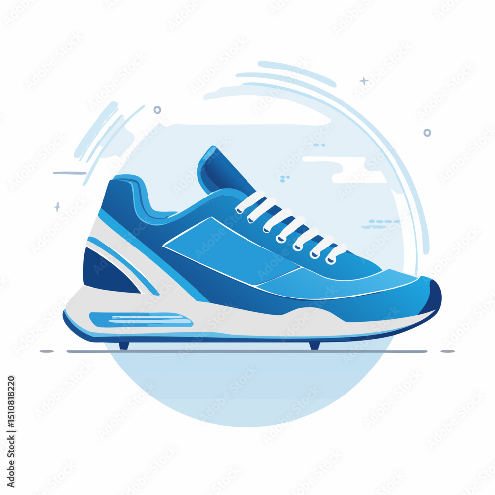 Blue Sneakers Illustration Minimalist Graphic Design Blue Sneakers Illustration Minimalist Graphic Design