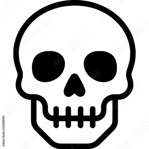 Clean vector skull with jawbone