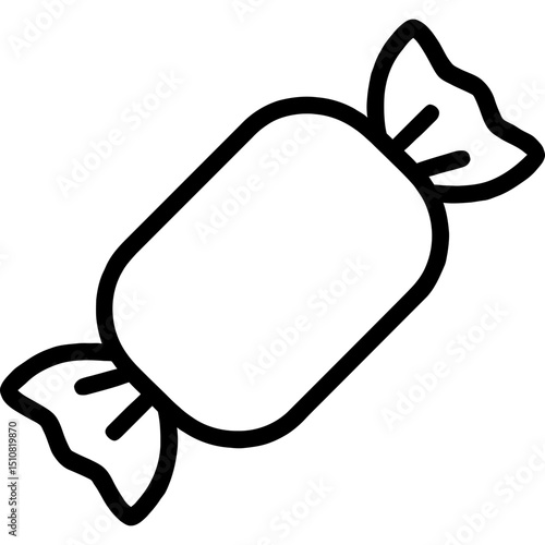 Minimalist wrapped candy outline icon