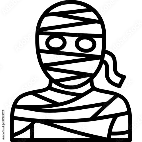 Clean icon of a wrapped mummy figure