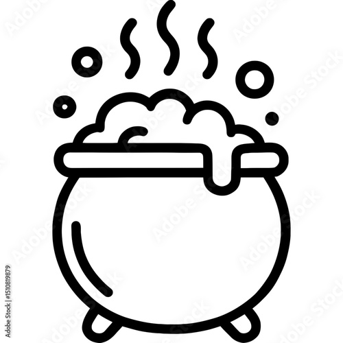 Minimalist witch cauldron icon design