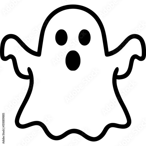 Minimalist ghost icon with bold lines