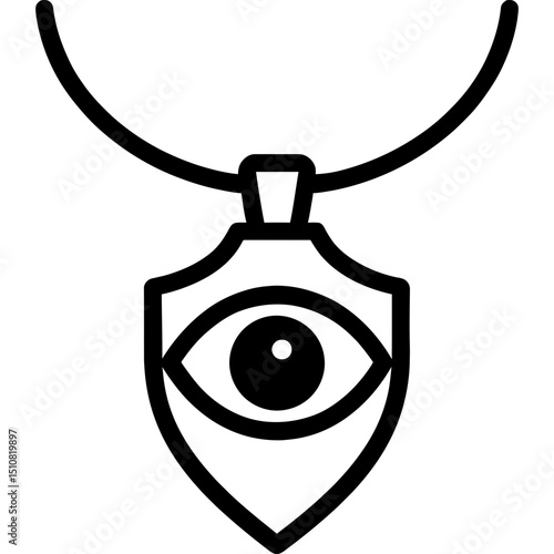 Outline icon of cursed amulet pendant