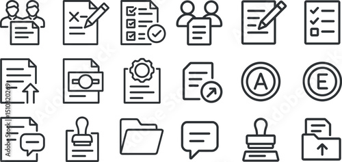 Business document icons for web design and communication projects