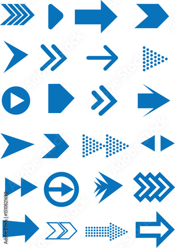 Free Download Collection of Blue Arrow Icons Navigation Symbols and Directional Graphic Elements - GFXLoad