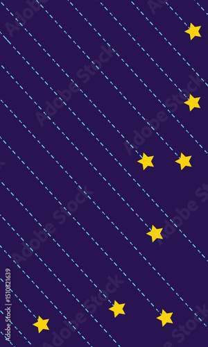 Falling star background simple style flat illustration