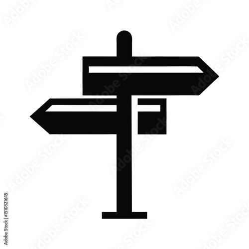 Directional Signpost Icon Vector Flat and Clean Look Isolated
